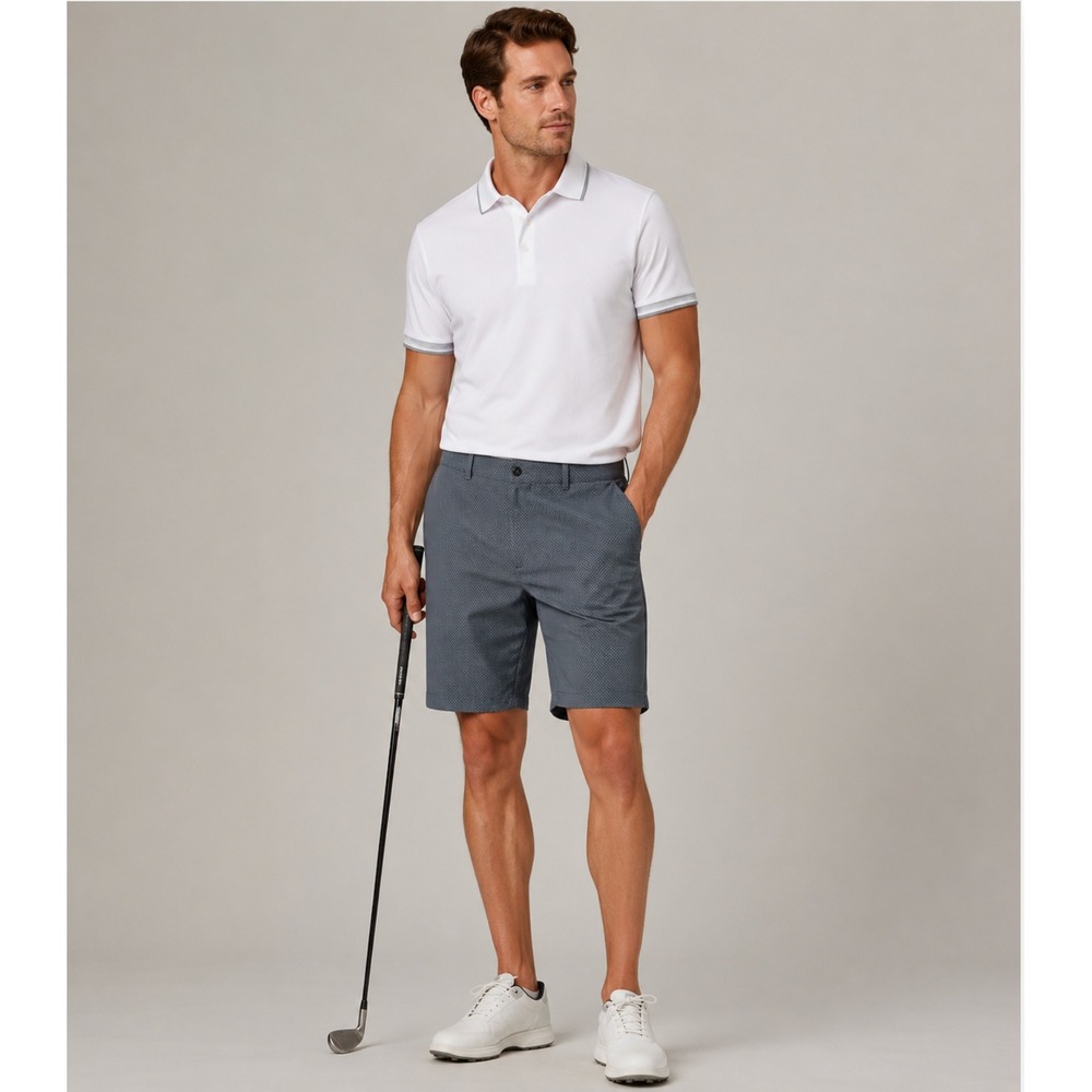 Ben Hogan Golf Shorts 40 Gray Micro Diamond Pattern Performance Activewear Mens
